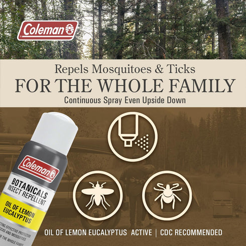 Coleman Lemon Eucalyptus Insect Repellent Spray - DEET-Free Bug Protection with Continuous Spray, Travel Size for On-The-Go, Non-Greasy Formula fo...