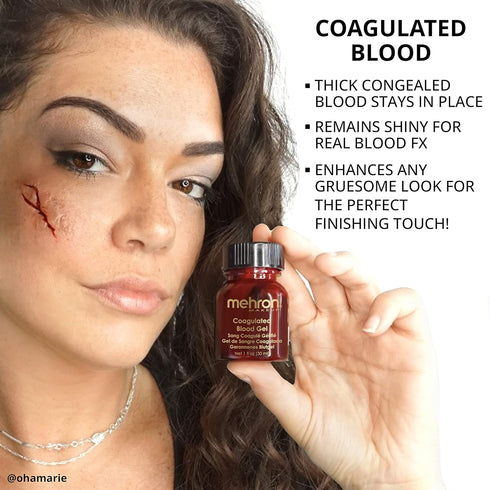 Mehron Makeup Coagulated Blood Gel | Fake Thick Blood Makeup | SFX for Halloween, Cosplay, and Special FX 1 oz (30g)...