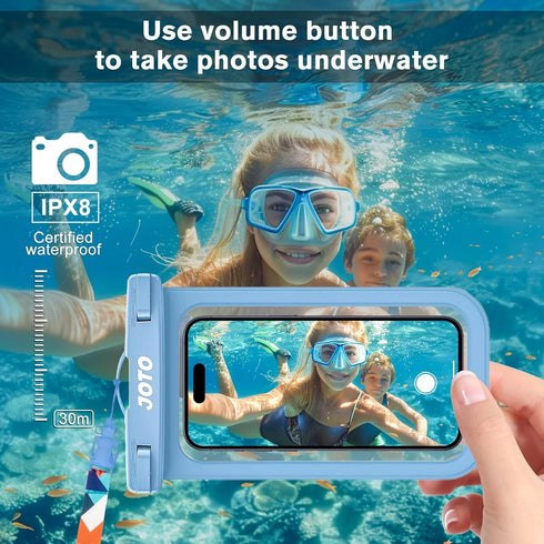 JOTO IPX8 Waterproof Phone Pouch Case, Underwater Dry Bag for Phone Protector for iPhone 15 14 13 12 11 Pro Max, Galaxy S24 S23 S22 Ultra Pixel to...