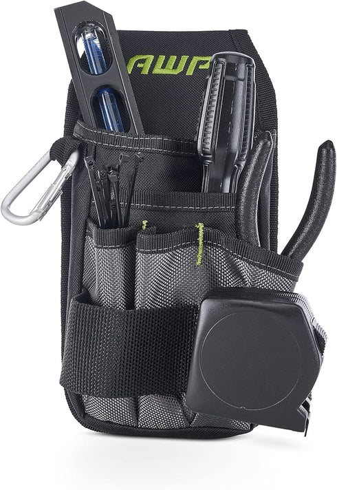 AWP Organizer Tool Pouch | 7 Pockets & Loops for Tool Organization | Heavy-Duty Metal Belt Clip Attachment...