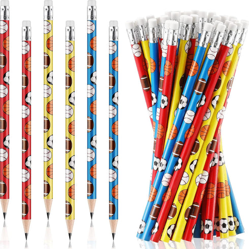 48 Pcs Sports Pencils with Eraser for Kids Ball Pencils Baseball Football Basketball Soccer Pencils Sports Themed Pencils HB Boys Drawing Pencils ...