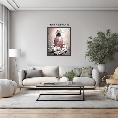 Posterizer 1 pcs-glitterly girly perfume bottle with daintly details 2-Inspirational Women's Art Gift for Women, Fashionistas, Designer Fashion F...