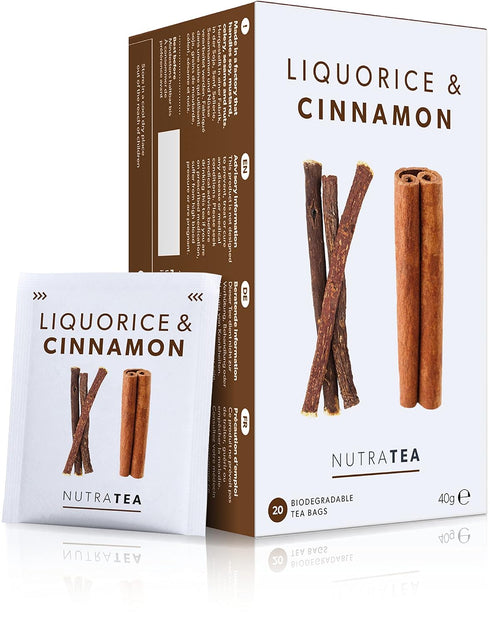 Nutra Tea - Liquorice & Cinnamon Tea | Licorice Tea | Cinnamon Tea - 20 Tea Bags - Herbal Tea - (1 Pack)...