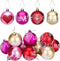 12 Pieces Valentine's Day Hanging Ball Ornaments, Heart Glitter Balls Decorative Supplies for Party, Valentine's Day,Wedding Tree Decorations...
