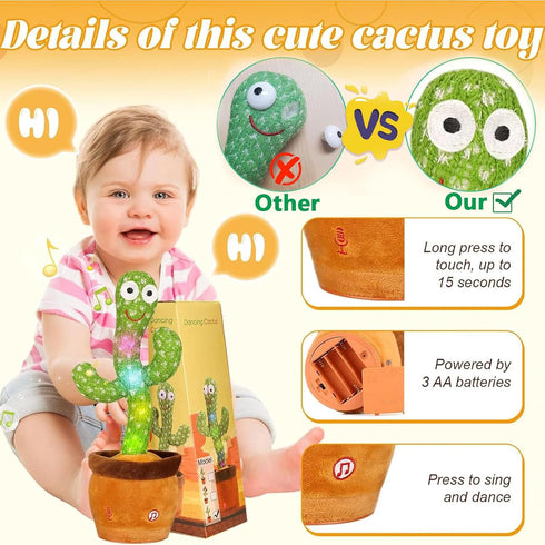Baby Dancing Cactus for Baby Toys Boys Girls, Dancing Cactus Mimicking Toy Talking Cactus Toy 6 to 12 Month Old Baby Toys, Talking Imitation Toys ...