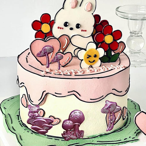 3D Fantasy Mushroom Chocolate Silicone Molds - Alice in Wonderland Themed Cake Decoration Fondant Molds, Silicone Candy Mold for Baking, Cupcake T...
