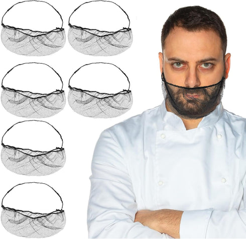 100 Pcs Beard Nets Food Service Beard Covers Beard Guards Black Comfortable Protective Beard Covers Beard Mask for Men Facial Hair...