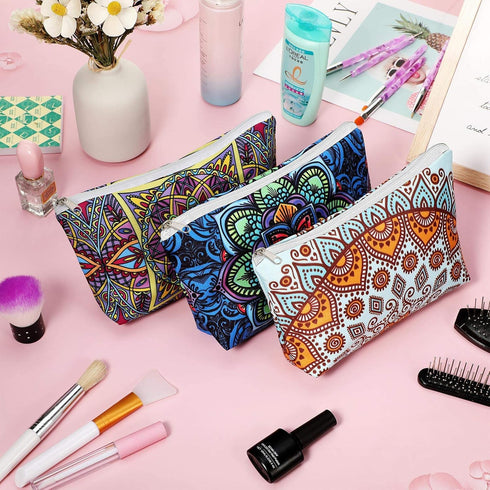 Weewooday Sublimation Blanks Cosmetic Bags Multipurpose DIY Heat Transfer Makeup Bags Toiletry Pouch Iron on Transfer Zipper Canvas Pencil Bag for...