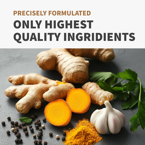 4-in-1 Turmeric and Garlic Supplements with Bioperine 2360 mg Turmeric Ginger Root Capsules with Garlic for Joint, Digestion & Immune Support (120...