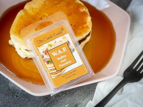 The Candle Daddy W.A.P. - Waffles and Pancakes - Waffles and Pancakes with Syrup and Butter Scented Melt - Maximum Scent Wax Cubes/Melts - 1 Pack ...
