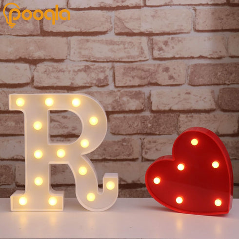 Pooqla LED Marquee Letter Lights Sign, Light Up Alphabet Letter for Home Party Wedding Decoration R...