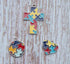sowaka 16 Pcs Autism Awareness Charms with Hole Enamel Puzzle Heart Cross Circle Ribbon Shape Pendants for Jewelry Making Kits Necklace Bracelet E...