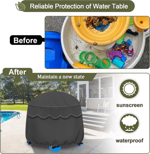 Kids Water Table Cover Fit Little Tikes Fish 'n Splash Water Table, Waterproof Dust Proof Outdoor Toys Cover-Cover only (Grey, S)...
