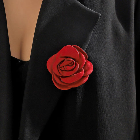 Dainty Satin Fabric Rose Flower Brooches Lapel Pins for Women,Vintage Elegant Silk Camellia Flower Safety Brooch Hair Clip Pins Shawl Clips Clothe...