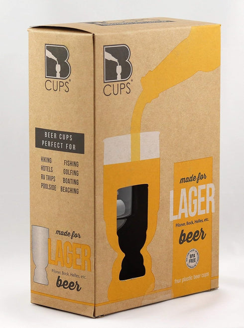 BCups Lager Outdoor Plastic Craft Beer Cups, BPA & BPS-free (4-Pack)...