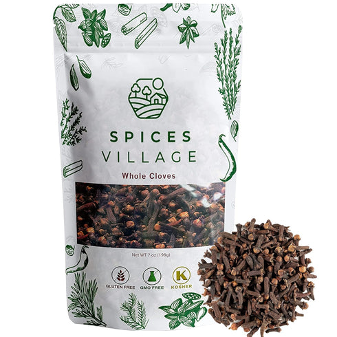 Spices Village Whole Cloves 7 Ounces, Kosher, All Natural Dried Clove Buds, Gluten Free, Non GMO, Whole Seeds Great for Food, Tea, Potpourri, KETO...