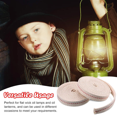 5 Rolls Oil Lamp Wicks Flat Oil Lanterns Wicks with Stitch for Oil Lamps and Candle Burners, 30 Feet (Red, 1/2 Inch)...