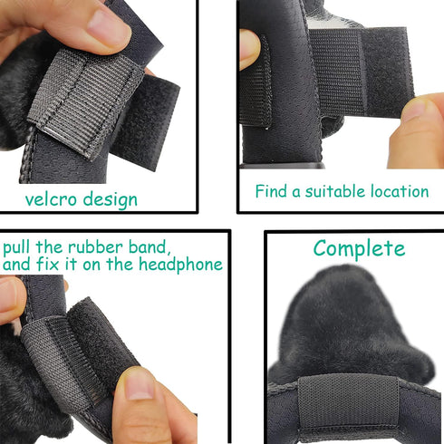 RUKUHOT Cute Cat Ears Headphone Attachment,Adjustable Design Fit for Logitech G PRO HypreX Cloud/Cloud Flight Headphones and More,Cosplay Kitten E...