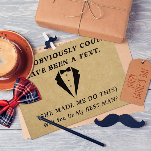 Teling 8 Pieces Groomsmen Proposal Gift Proposal Cards 7 Pieces Will You Be My Groomsman Funny Cards and 1 Will You Be My Best Man Card for Weddin...