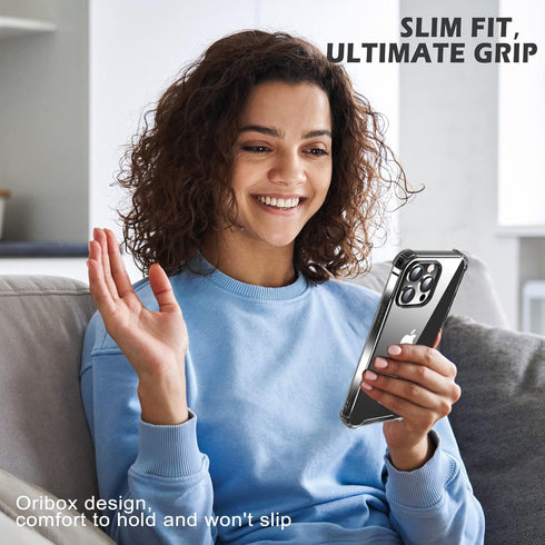 ORIbox iPhone 12/12 Pro Black Shockproof Case - 4 Corner Protection...