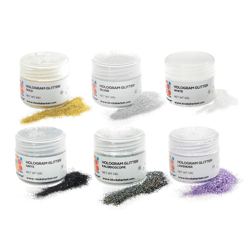 BlackSherbet Hologram Glitter (10 grams) for Gourmet Dessert, Cakes, Cupcakes, Decorating, Cookies, Cake Pops, Fondant (Silver)...