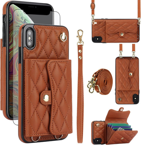 Asuwish Phone Case for iPhone Xs Max Wallet Cover with Stand RFID Credit Card Holder Strap Lanyard Leather Cell Accessories i X XR Xsmax 10x SX Xm...