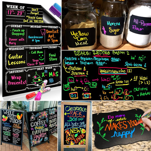 12 Liquid Chalk Markers Erasable Chalk Pens - Window Markers for Glass Washable, Chalk Markers for Chalkboard Car Glass Mirror Window Menu Board, ...