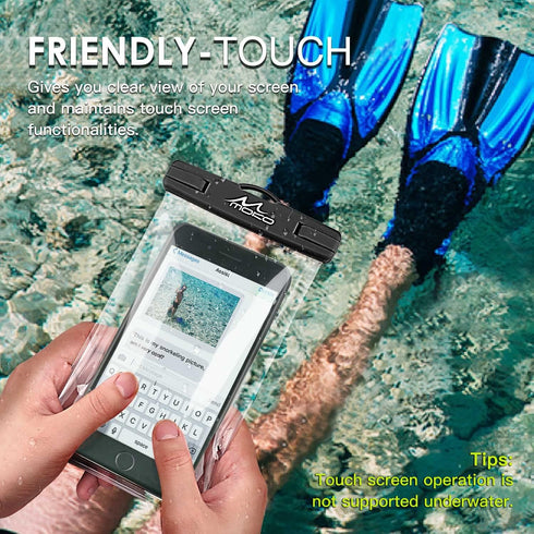 MoKo Waterproof Phone Pouch 2Pack, Underwater Phone Case Dry Bag with Lanyard Compatible with iPhone 14 13 12 11 Pro Max X/Xr/Xs Max/SE 3, Samsung...