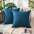 MIULEE Pack of 2 Decorative Outdoor Solid Waterproof Throw Pillow Covers Faux Linen Garden Farmhouse Coastal Cushion Cases for Summer Patio Tent B...