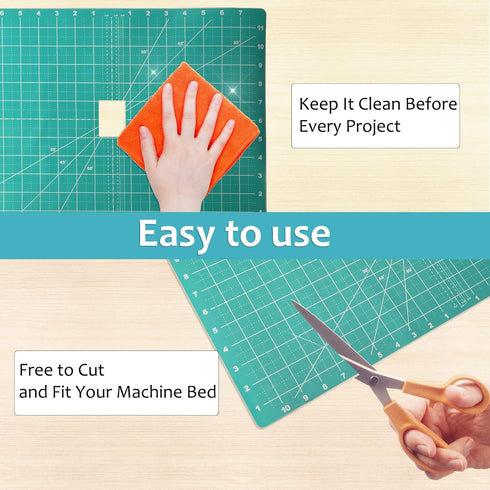 Free Motion Quilting Slider Mat with Tacky Back 12’’ x 20’’, Self-Sticky Quilting Accessory Slip Mat, Help Easy Sewing Mat with Grid Marked - 1 Pi...