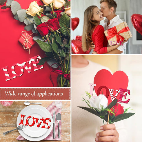 Wooden Love Letter Ornaments to Paint 7 Inch, Large Size Mothers Day Valentine's Day Wooden DIY Blank Unfinished Round Wood Discs Father's Day Orn...