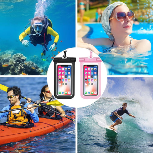 Waterproof Phone Pouch, IPX8 Waterproof Cell Phone Case for iPhone 15 14 13 Pro Max Plus Galaxy S22 S23 up to 7" Essential Dry Bag for Beach Cruis...