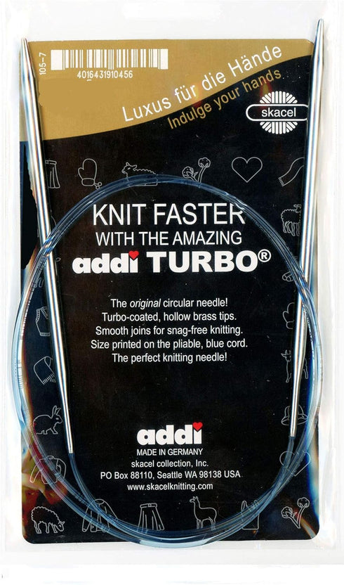 addi Knitting Needle Turbo Circular Skacel Blue Cord 24 inch (60cm) Size US 13 (9.0mm)...