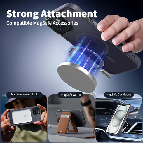 CACOE Magnetic Case for iPhone 15 Pro 2023 6.1 inch-Compatible with MagSafe & Magnetic Car Phone Mount,Anti-Fingerprint TPU Thin Phone Cases Cover...