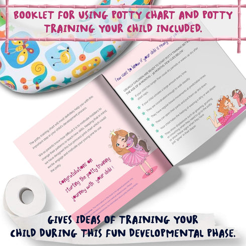 ATHENA FUTURES Potty Training Chart for Toddler, Girls, Sticker Chart for Potty Training, 4 Week Reward Chart, Certificate, Instruction Booklet, R...