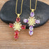 Crystal Zircon Cross Necklace For Women Choker Charm Virgin Mary Pendant Box Chain Female Jewelry Collier Femme - Gold-color - 17.5 inch (box)...