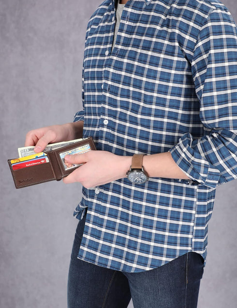 Timberland mens Blix Slimfold Leather Wallet, Brown, One Size...