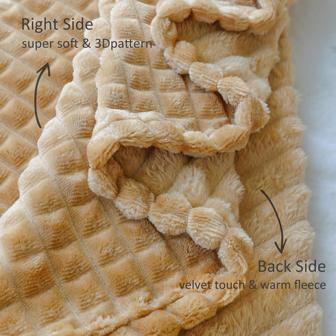 HOMRITAR Baby Blanket for Boys 3D Square Grid Design Super Soft Fuzzy Cozy Warm Toddler Blanket Plush Fluffy Receiving Blankets for Newborn Infant...