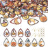Craftdady 40Pcs Halloween Teardrop Charms Wooden Earring Making Kit Pumpkin Ghost Moon Pendants with Brass Jump Ring & Earring Hooks for Adults Cr...