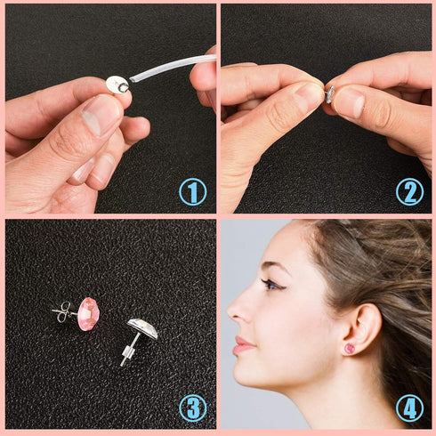 VERACT Earring Posts and Backs, 2000Pcs Hypoallergenic Earring Studs for Jewelry Making Kit and Butterfly Earring Backs and Rubber Earring Backs w...