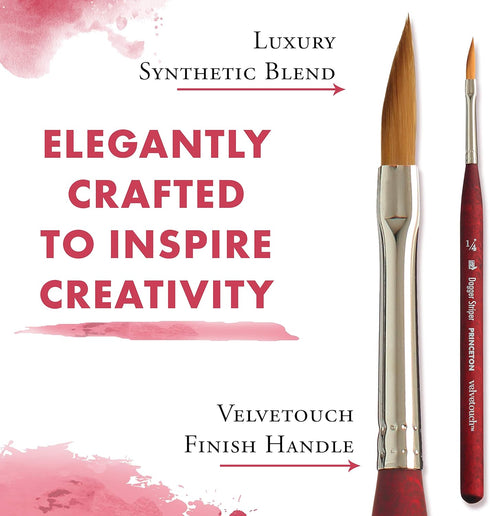 Princeton Velvetouch Paintbrush, Size 1/4 inch, Scarlet...