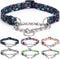 Martingale Collar, Training Dog Collar, Stainless Steel Chain Pet Collar for No Pull Dog Walking Flowers Design Large Medium Small Dogs (L, Skull)...