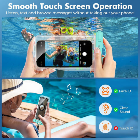 UNBREAKcable Waterproof Phone Pouch, IPX8 Universal Waterproof Phone Case Dry Bag with Lanyard for iPhone 14 13 12 11 Pro Max XR X XS SE 8 Plus Sa...