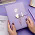 CAGIE Diary with Lock and Key PU Leather Kids Journal with Lock Personal Organizer Combination Travel Secret Notebook for Women, 5.3x8 in?Purple...