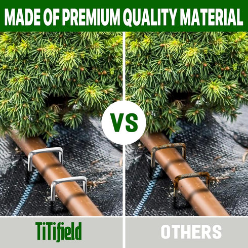 4 Inch 50 Pack Landscape Staples Galvanized Garden Stakes Anti-Rust Landscape Pins for Weed Barrier Fabric, Artificial Turf and Landscape Fabric...