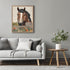 Posterizer 1 pcs- Beautiful brown horse in a stable with flowers-Art for Animal Lovers-Floral Botanical Art- Gift for Men Women Teens-Living Room...