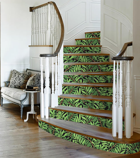HAOKHOME 93382-1 Peel and Stick Wallpaper Forest Removable Stick on Contact Paper for Kitchen Morris Decor Black/Green/Brown 17.7in x 9.8ft...