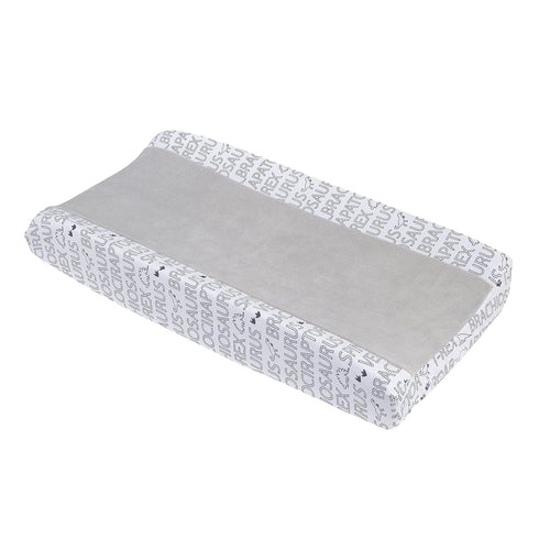 NoJo Baby-Saurus Gray and White Super Soft Word Print Changing Pad Cover...