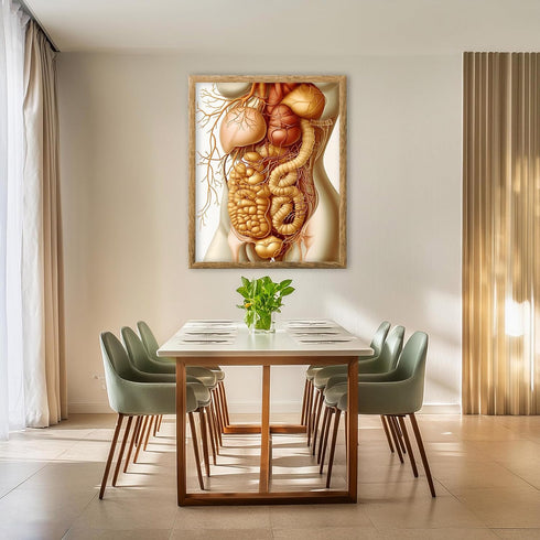 Posterizer 1 pcs-artistic anatomical illustration of the human abdominal organs 1-Teachers & Classrooms-Abstract & Modern Art-School and classroom...