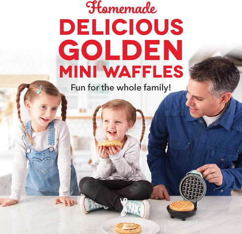 DASH DMW100RP Mini Maker for Individual Waffles, Hash Browns, Keto Chaffles with Easy to Clean, Non-Stick Surfaces, 4 Inch, White Rainbow...